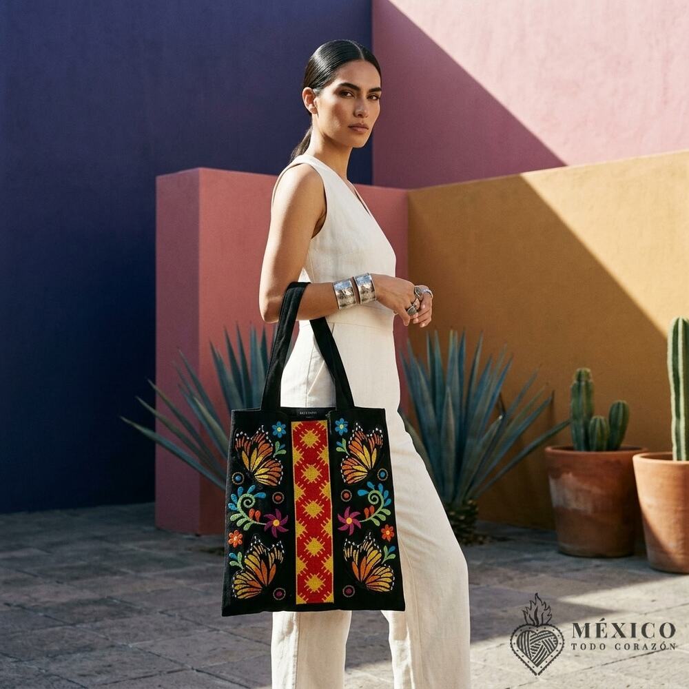 Mexican bag fabric manta beatiful embroidery